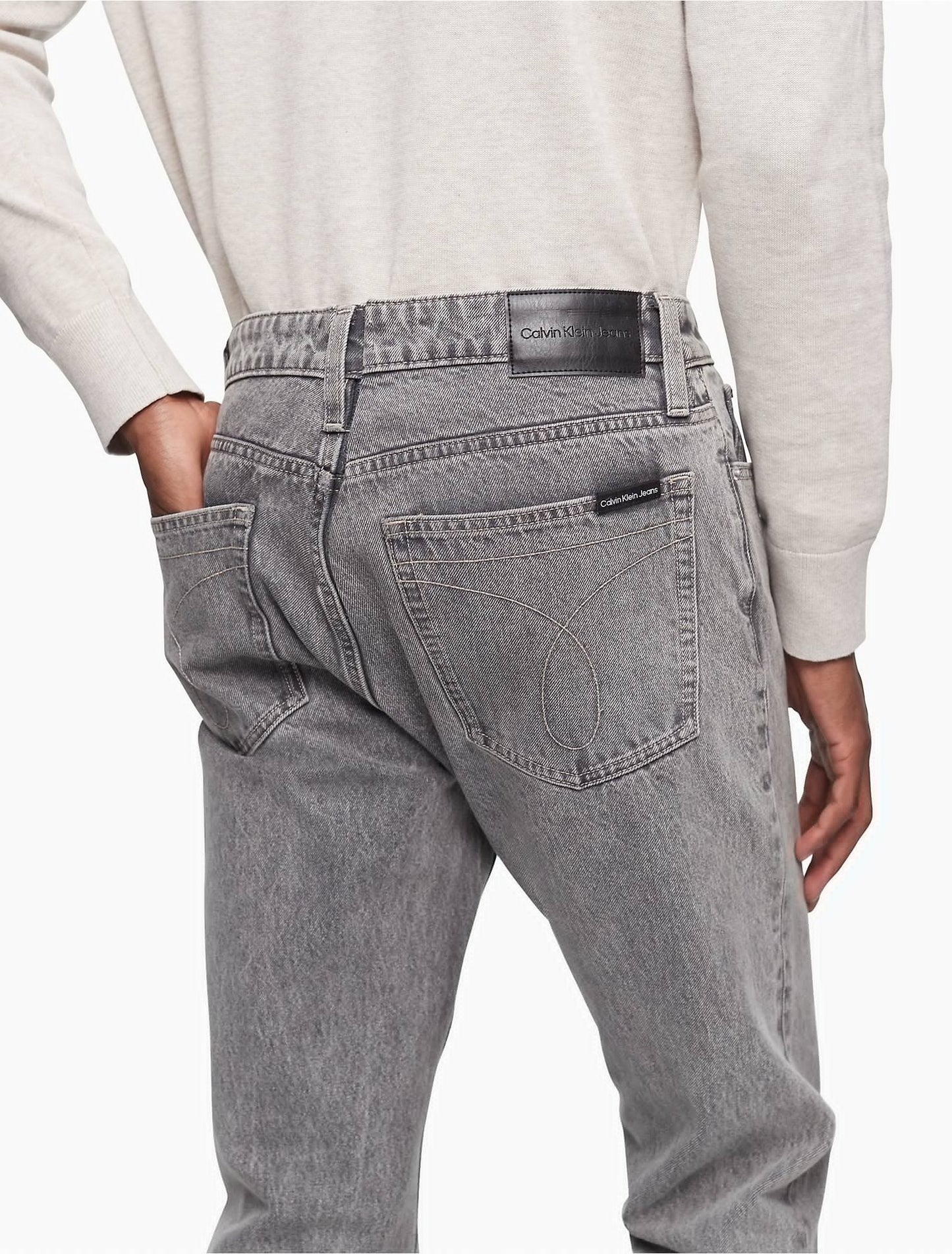Calvin Klein Men's Slim Straight Fit Stretch Jeans Gray Size 32X32