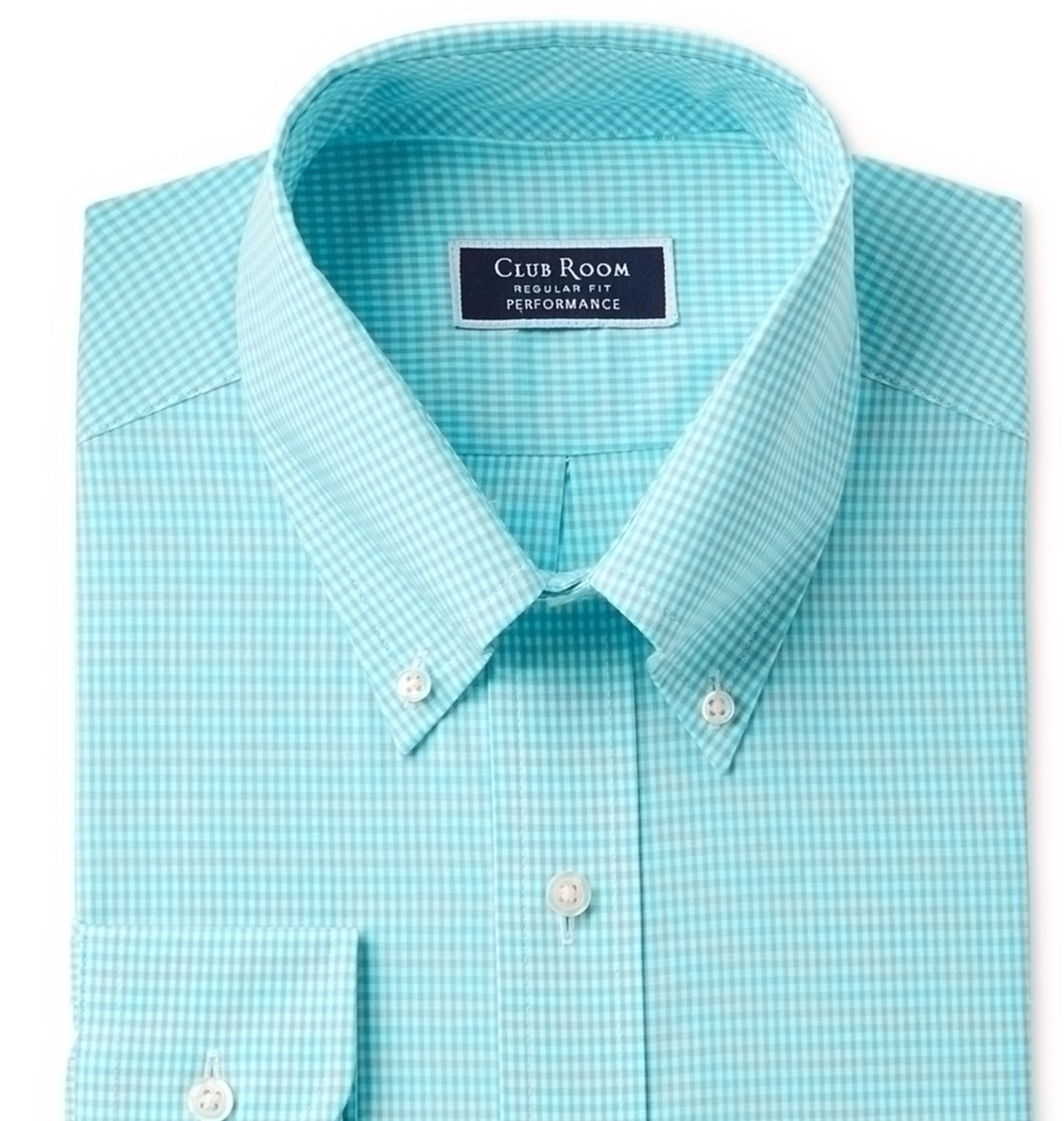 Club Room Men's Performance Button up Dress Shirt Blue Size 16X34-35