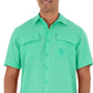 Guy Harvey Men's Heathered Textured Fishing Shirt Green Size XX-Large