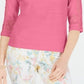Charter Club Women's Crochet Inset Top Pink Size X-Large