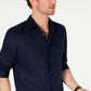 Tasso Elba Men's Long Sleeve Linen Shirt Blue Size X-Large