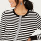 Charter Club Women's Striped Cardigan White Size Medium