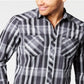 INC International Concepts Men's Aaron Cotton Plaid Button Down Shirt -Black Size X-Small