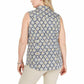 Charter Club Women's Floral Sleeveless Button Up Top Yellow Size 10 Petite