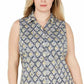 Charter Club Women's Floral Sleeveless Button Up Top Yellow Size 10 Petite