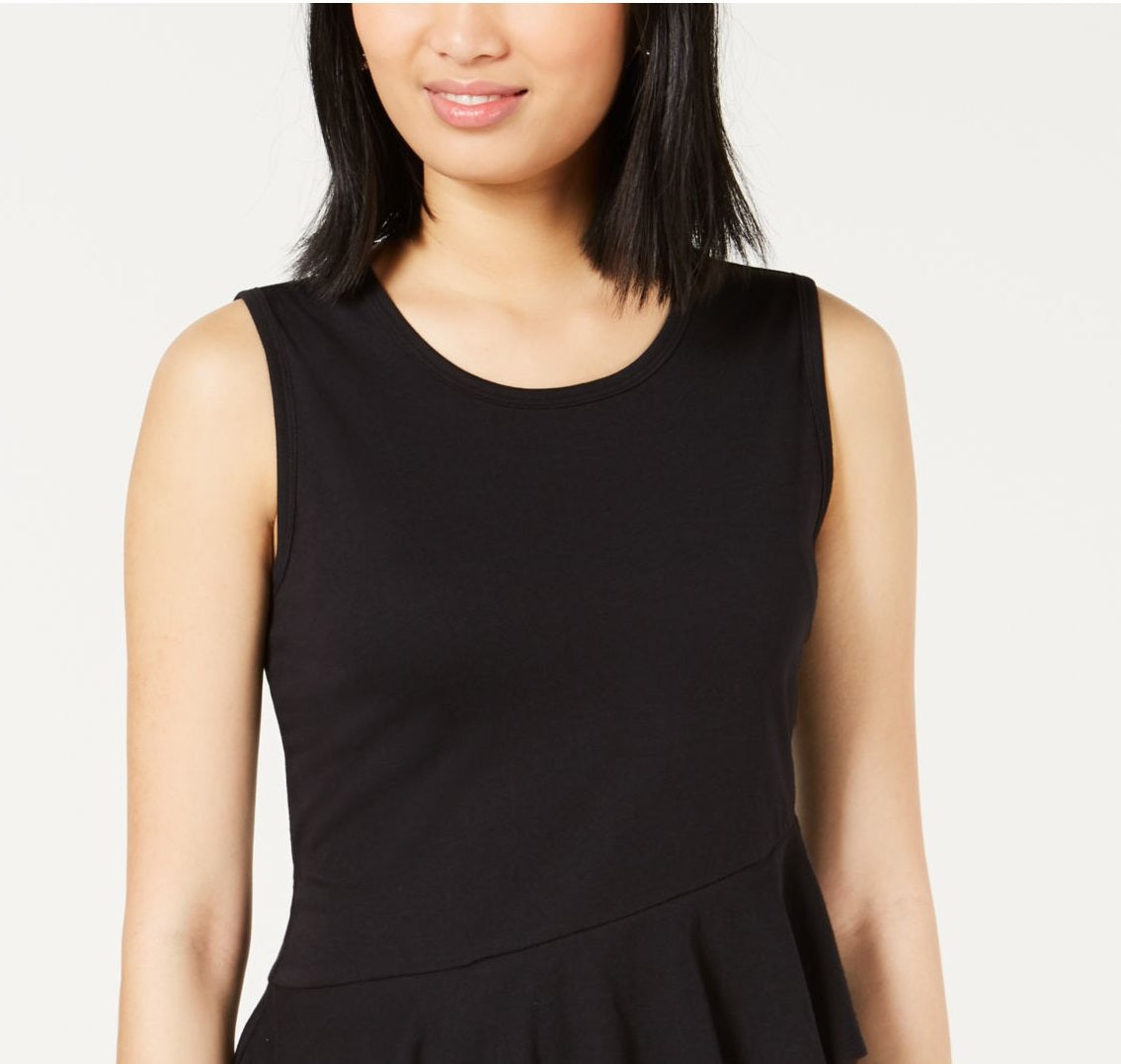 Maison Jules Women's Crossover Peplum Top Black Size XX-Large