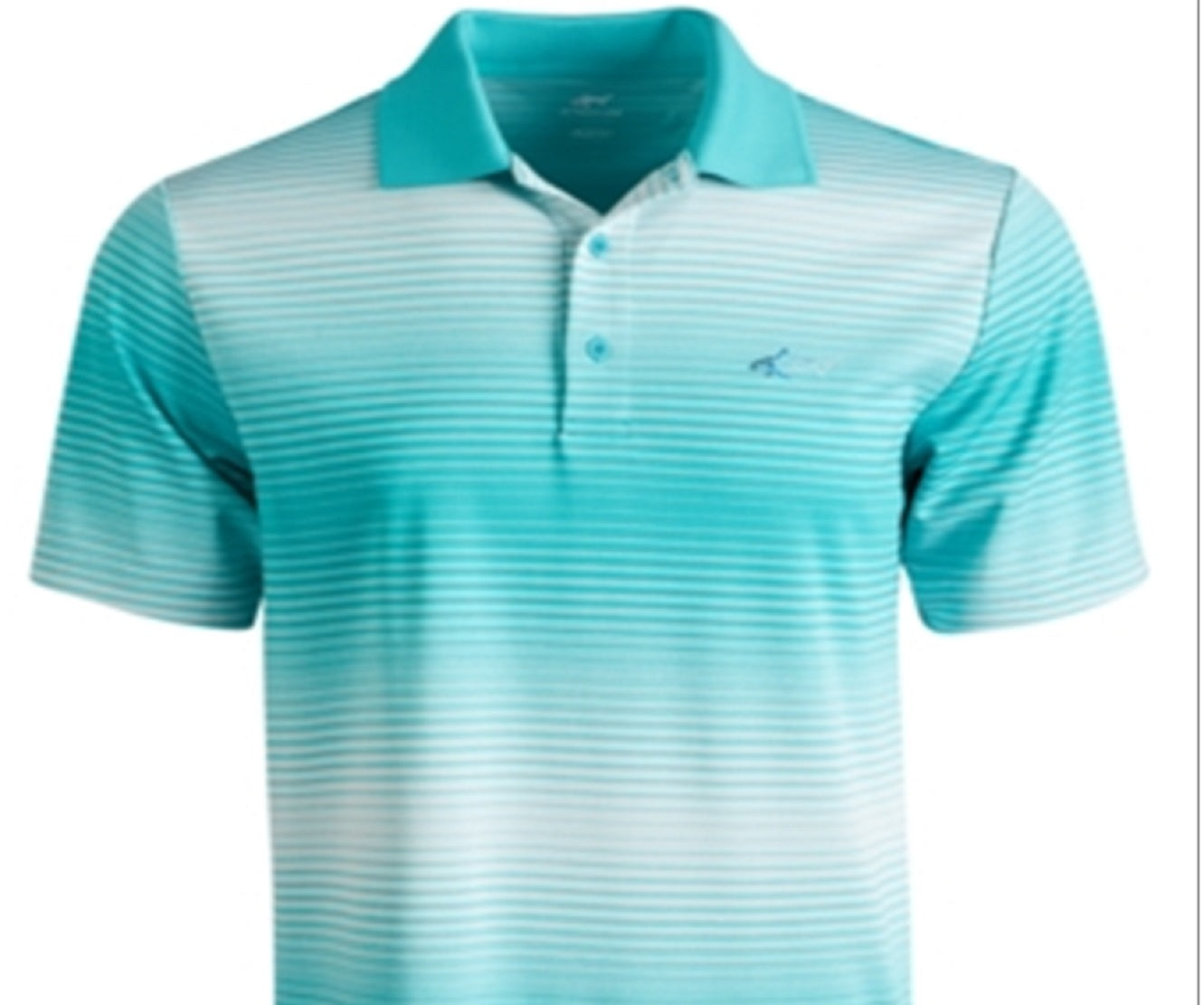 Attack Life By Greg Norman Men's Lambert Ombre Stripe Polo Shirt Green Size Medium