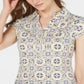 Charter Club Women's Printed Polo Top Yellow Size Small