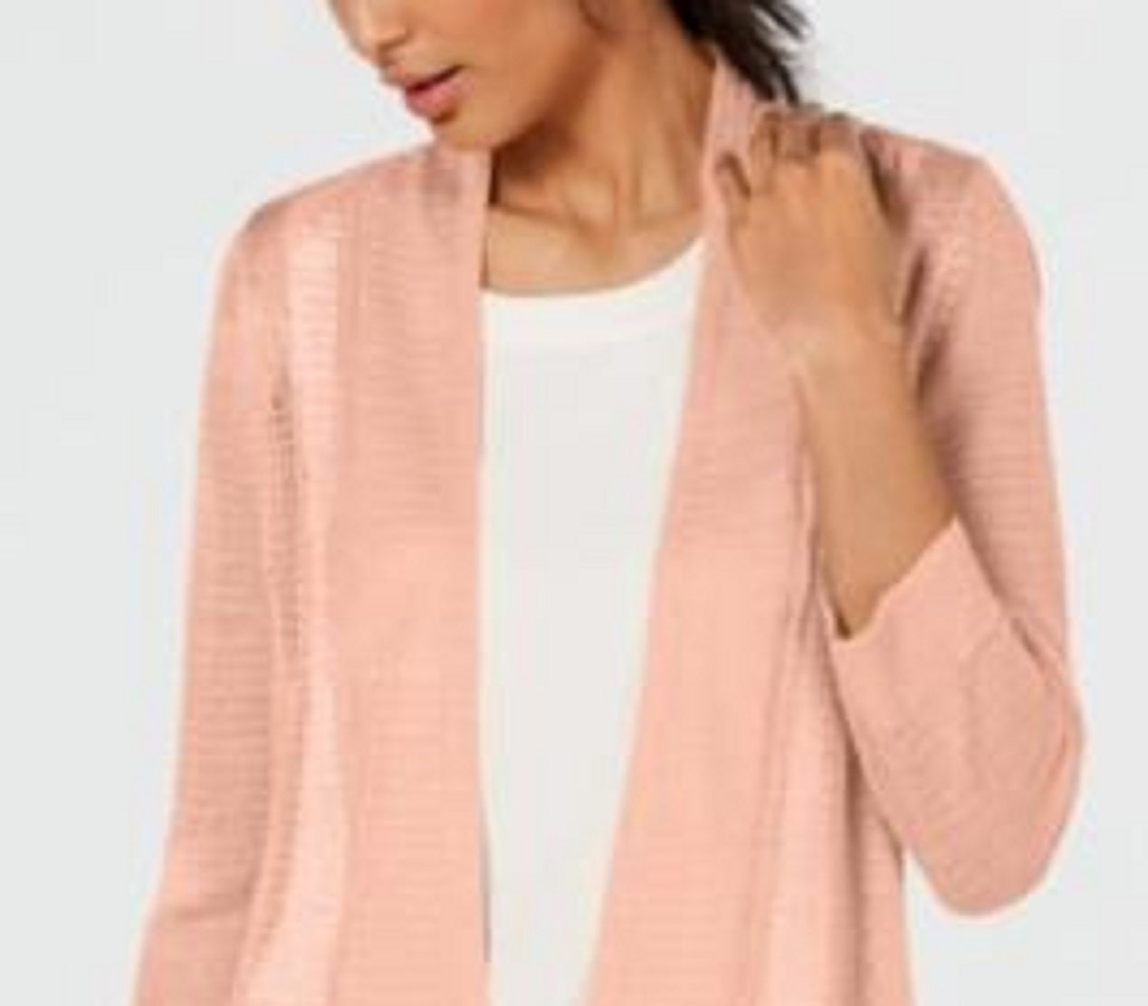Alfani Women's Long Sleeve Open Cardigan Top Orange Size Large