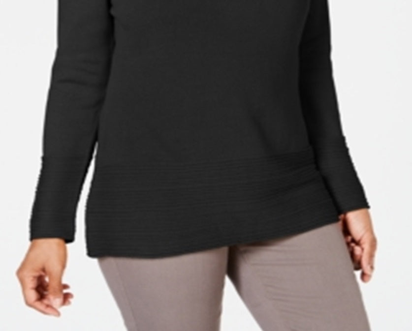 Karen Scott Women's Cotton Boat Neck Sweater Black Size XX-Large