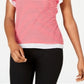 Maison Jules Women's Flutter Sleeve Striped Top Red Size Large