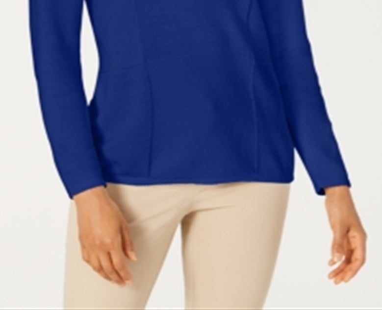 Karen Scott Women's Patchwork Stitch Pullover Sweater Blue Size XX-Large