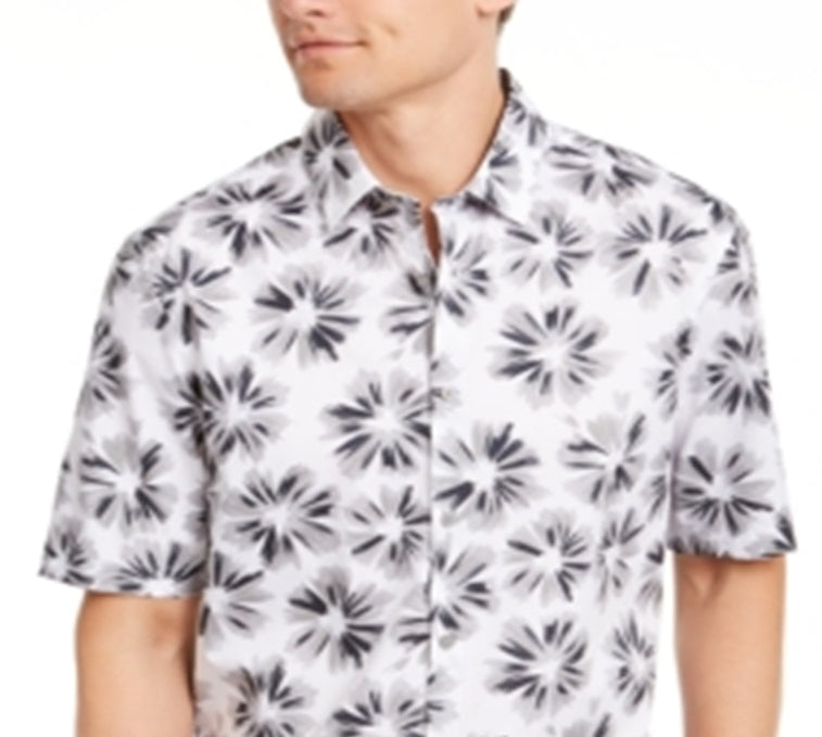 Alfani Men's Printed Shirt White Size Medium