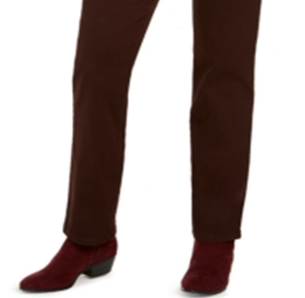 Style & Co Women's Curvy Fit Straight Leg Jeans Brown Size 14