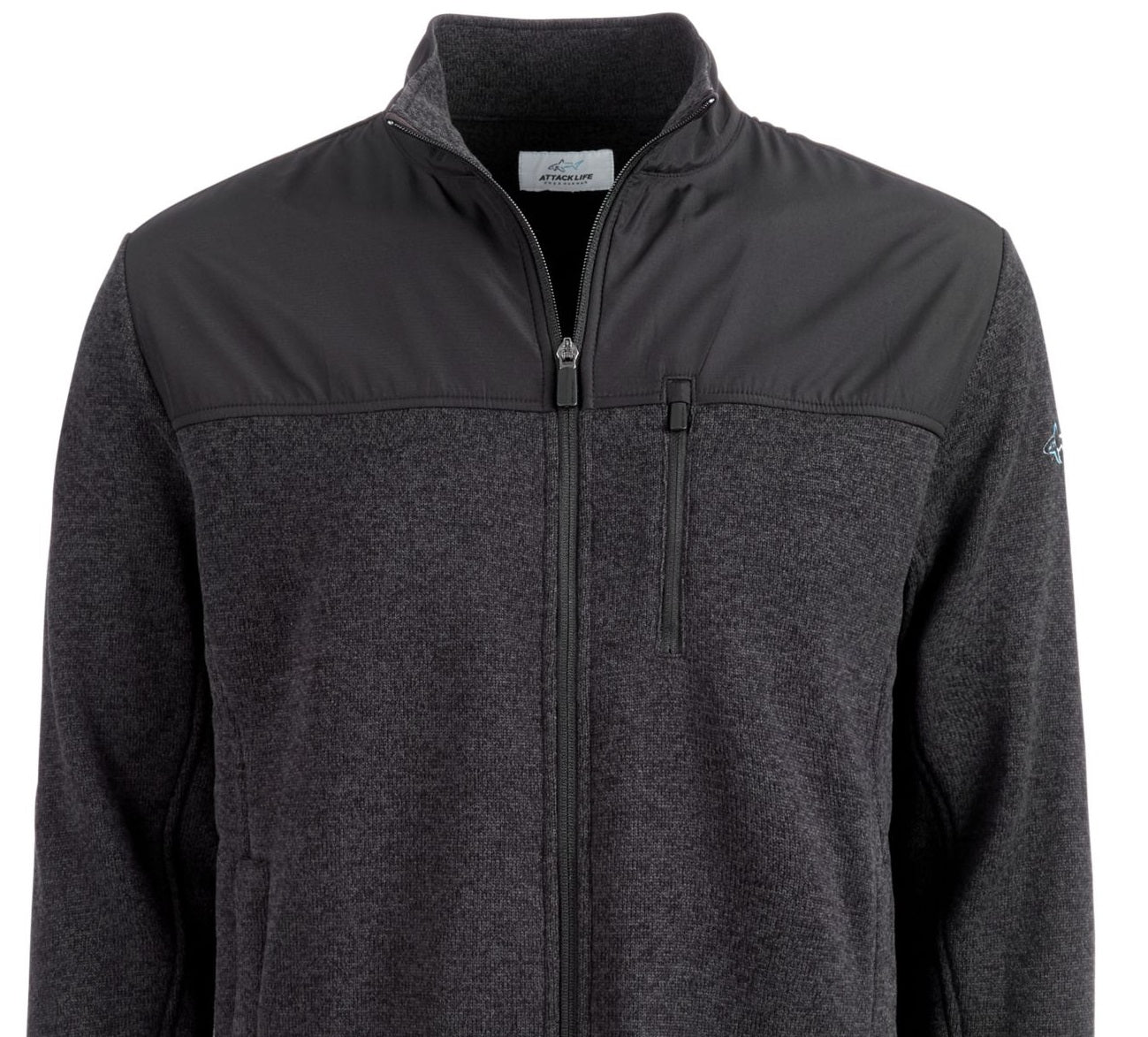 Attack Life By Greg Norman Men's Stretch Colorblock Athletic Jacket Black Size Medium