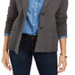 Charter Club Women's Sweater Blazer Jacket Gray Size Medium