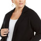 Charter Club Women's Cotton Blazer Sweater Black Size 1X