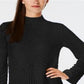 Charter Club Women's Patterned Mock Turtleneck Sweater Black Size Petite L