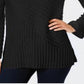 Charter Club Women's Patterned Mock Turtleneck Sweater Black Size Petite L