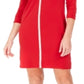 JM Collection Women's 3/4 Sleeve Above the Knee Shift Dress Red Size X-Small