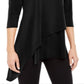 Alfani Women's Asymmetrical Envelope Hem Top Black Size Petite XL