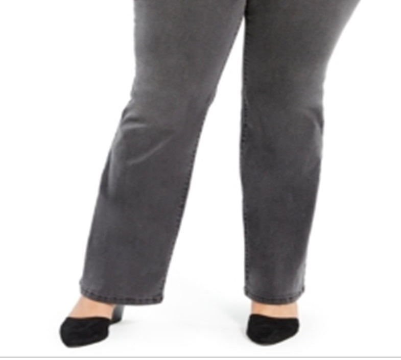 Style & Co Women's Plus Power Sculpt Bootcut Jeans Black Size 22W