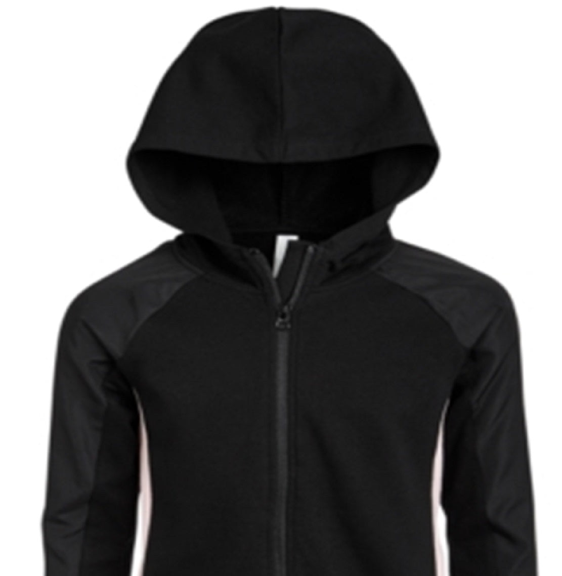 ID Ideology Big Girl's Pieced Zip Up Hoodie Black Size Small