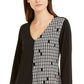 Alfani Women's Colorblock Asymmetric Tunic Top Black Size X-Small