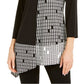 Alfani Women's Colorblock Asymmetric Tunic Top Black Size X-Small
