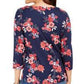 Charter Club Women's Pima Cotton Floral Print Top Blue Size XX-Large