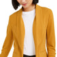 Bar III Women's Ruched Business Blazer Yellow Size Medium