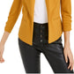 Bar III Women's Ruched Business Blazer Yellow Size Medium