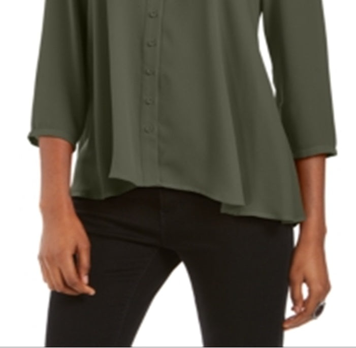 Style & Co Women's Swing Blouse Green Size Small