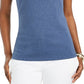Karen Scott Women's Triple Keyhole Studded Tank Top Blue Size Medium