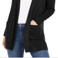 Charter Club Women's Milano Cotton Open Front Sweater Black Size X-Large