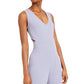 Bar III Women's V Neck Cut Out Crepe Jumpsuit Purple Size 12