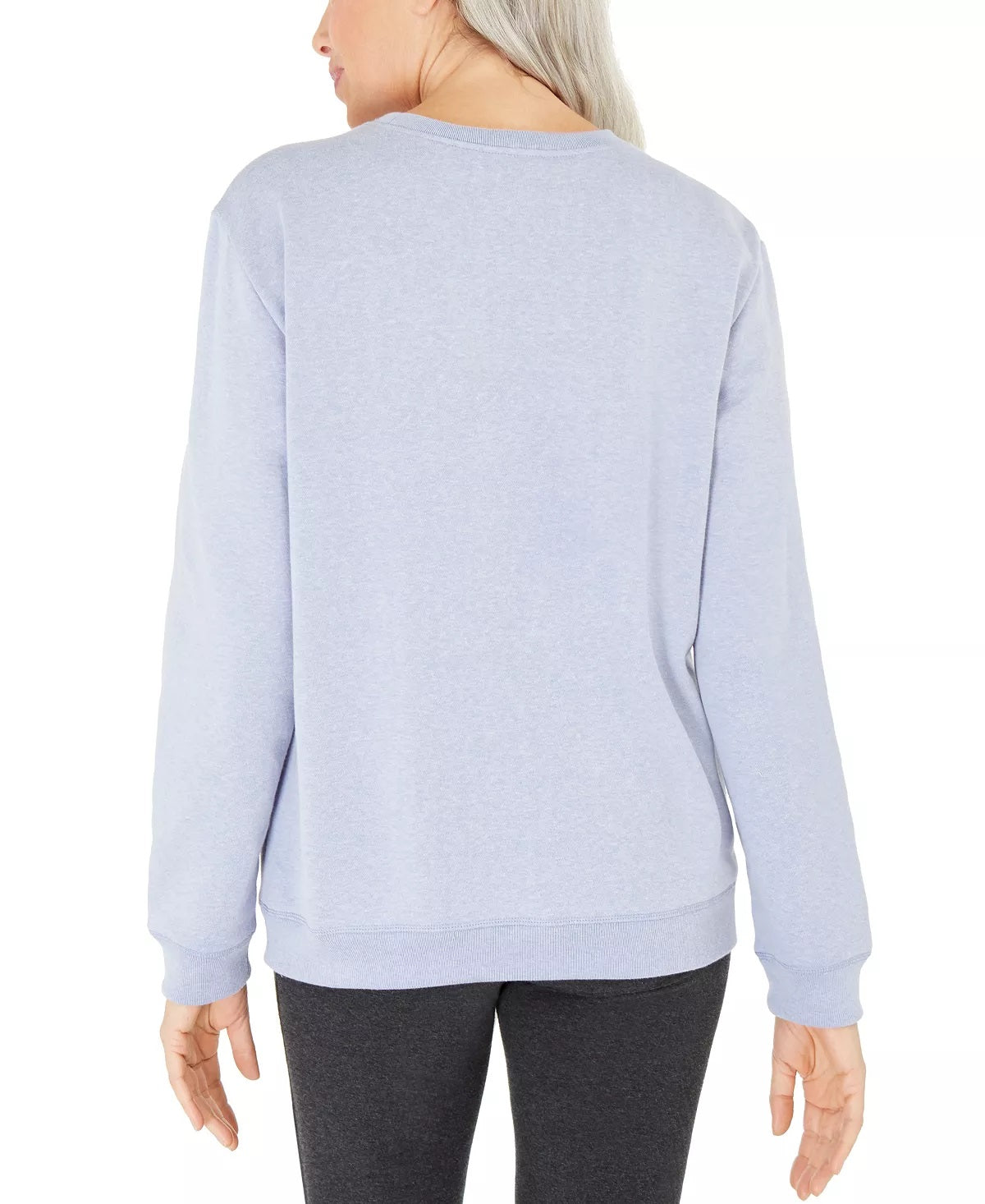 Karen Scott Women's Floral-Print Fleece Top Blue Size Small