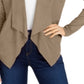 INC International Concepts Women's Sweater Faux Suede Mix Media Cardigan Brown Size Large