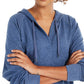 Style & Co Women's Long Sleeve Hoodie Blue Size Large