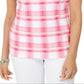 Karen Scott Women's Printed Scoop Neck Top Pink Size X-Small