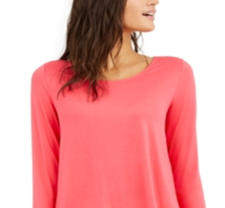 Alfani Women's Woven Back Top Pink Size Large