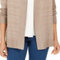Karen Scott Women's Pointelle Open Front Cardigan Brown Size Small