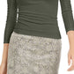 Bar III Women's Knit Top Plus Ruched Puffed Green Size XX-Large