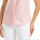 Charter Club Women's Cotton Pique Sleeveless Shirt Pink Size 8