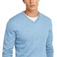 Club Room Men's Solid V Neck Merino Wool Blend Sweater Blue Size XX-Large