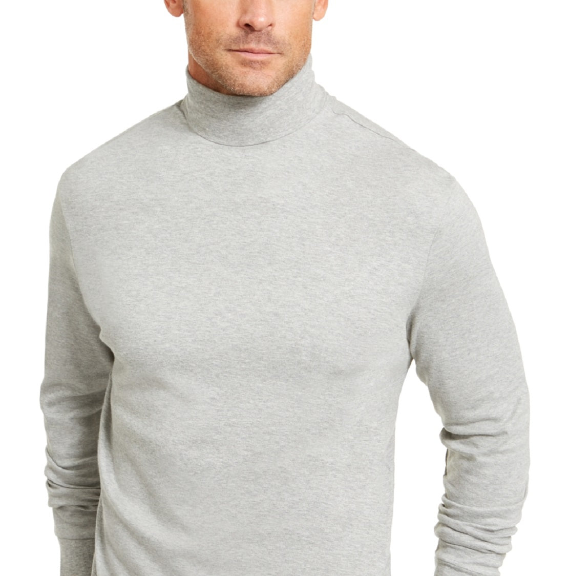 Club Room Men's Solid Turtleneck Shirt Gray Size Large