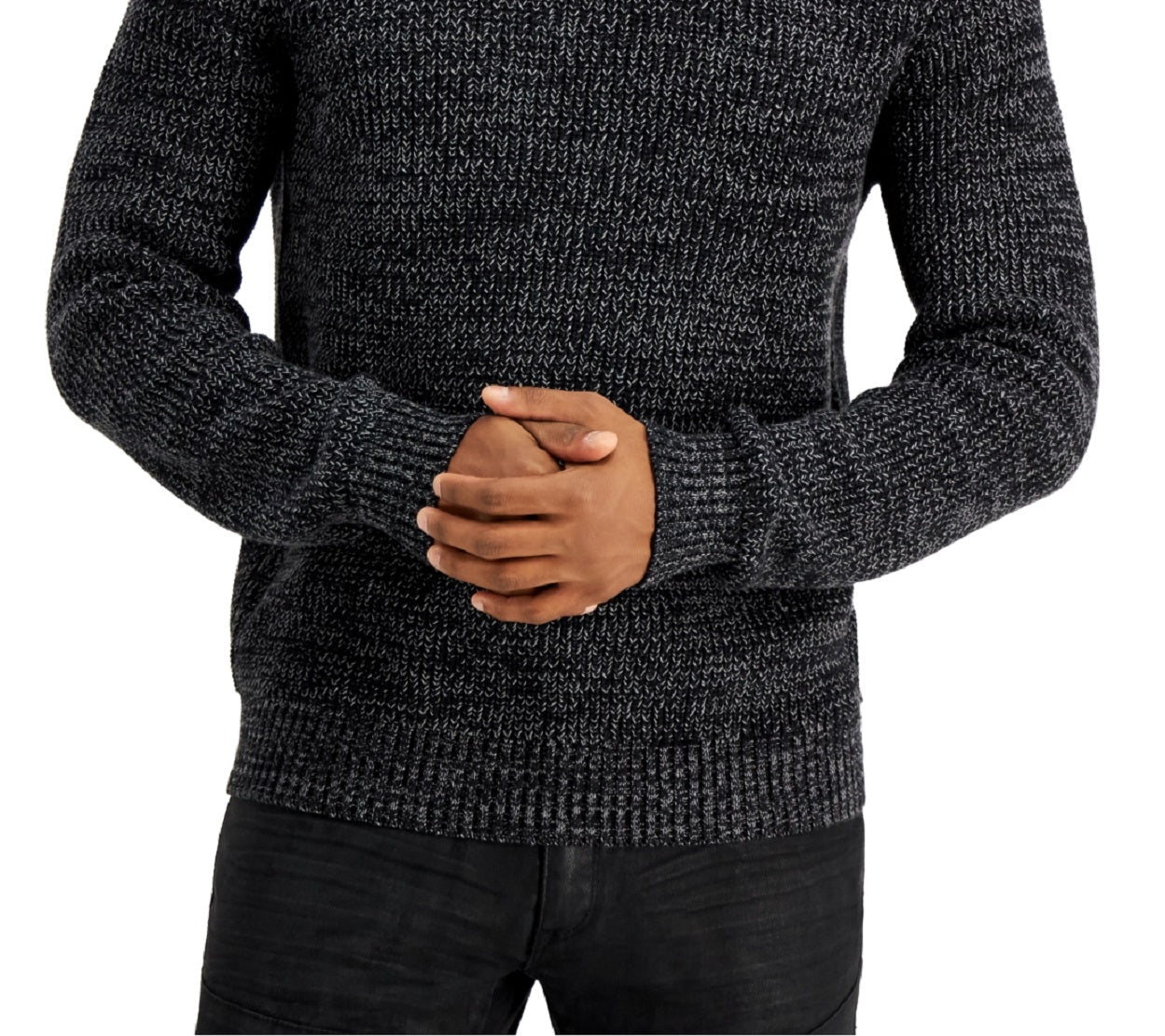 INC International Concepts Men's Page Crewneck Sweater Black Size Medium
