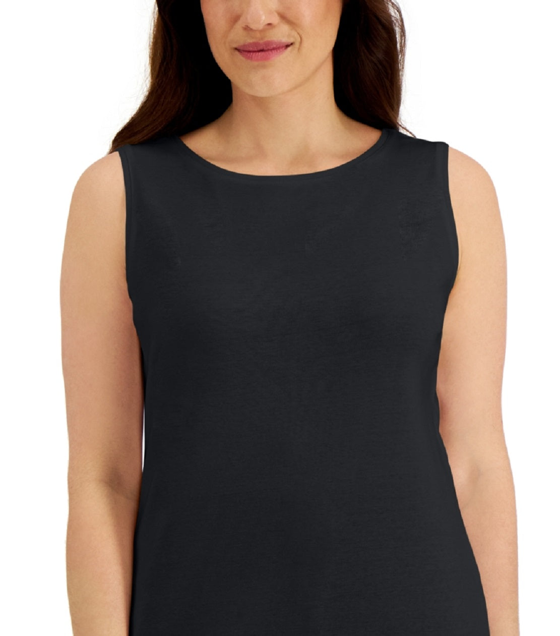Karen Scott Women's Cotton Scoop Neck Top Black Size XX-Large