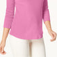 Charter Club Women's Pima Cotton Boat Neck Top Pink Size Small