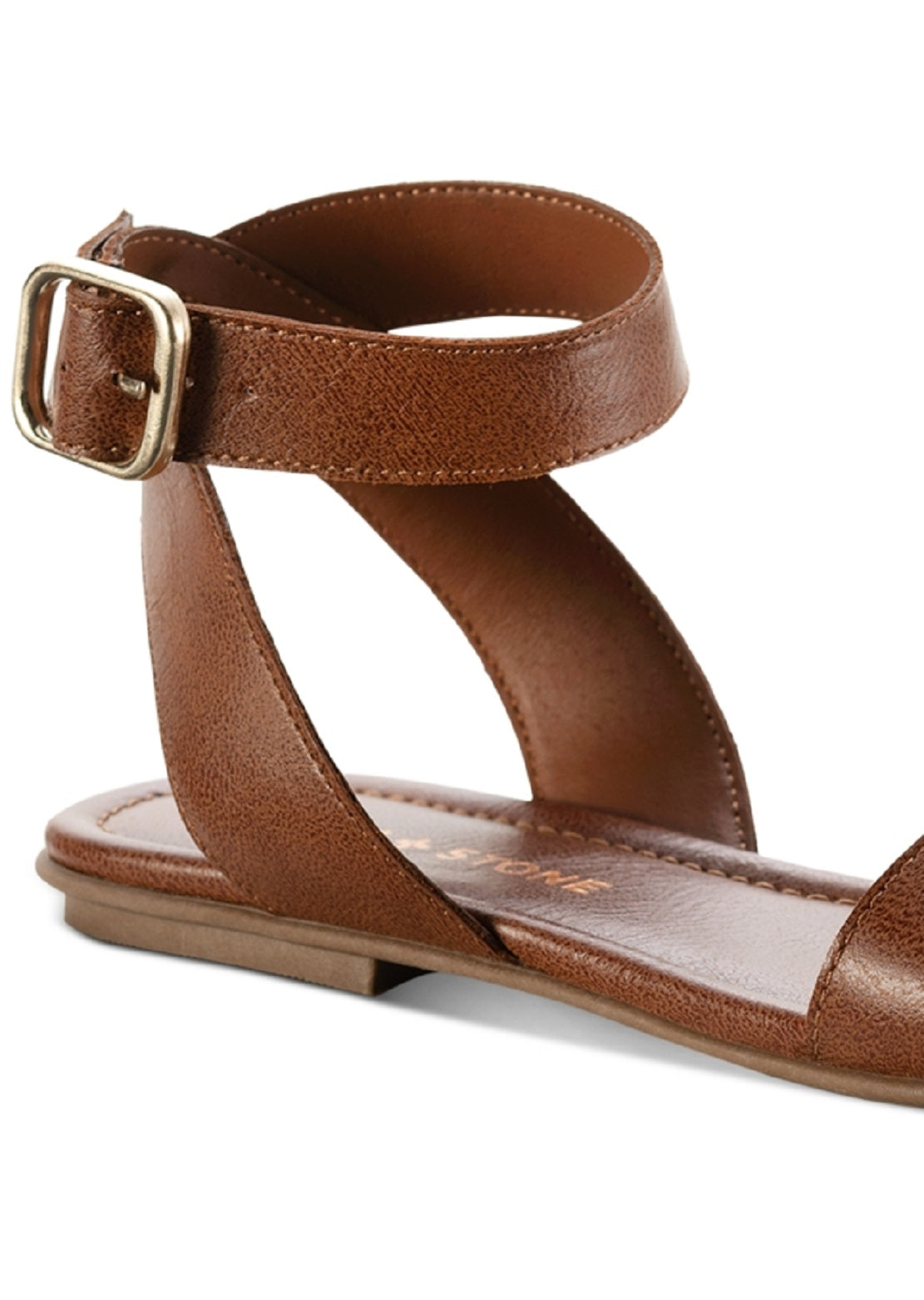 Sun + Stone Women's Miiah Flat Sandals Brown Size 6 M